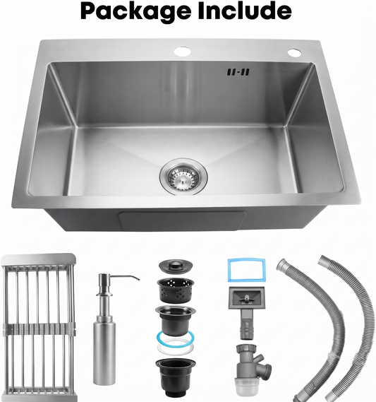 Évier de Cuisine 50X40 INOX 304 Brossé | SANILUM