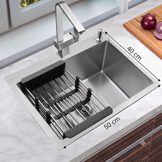Évier de Cuisine 50X40  INOX 304 Brossé | SANILUM