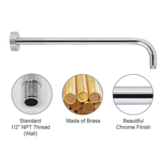 POMME DE DOUCHE CARRÉE 25×25 CM AVEC BRAS MURAL – INOX CHROME BRILLANT