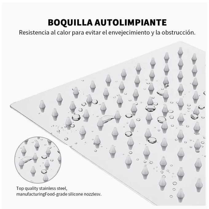 POMME DE DOUCHE CARRÉE 25×25 CM AVEC BRAS MURAL – INOX CHROME BRILLANT