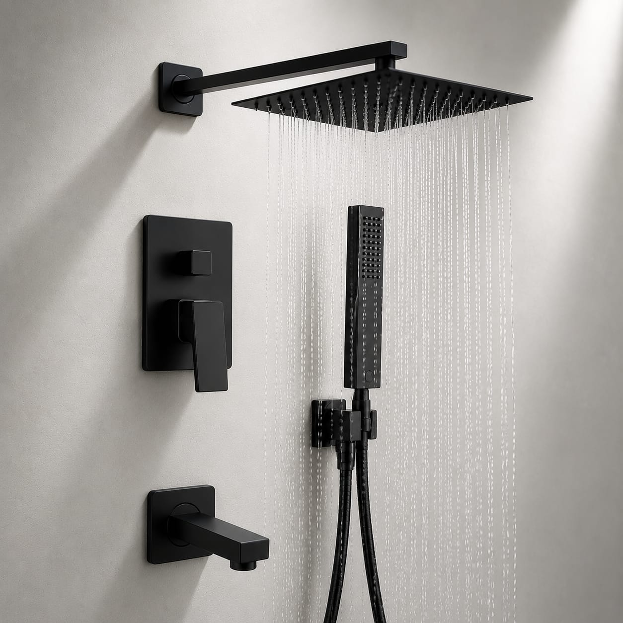 Mitigeur de Douche Encastré SANILUM – 3 Sorties | Noir Mat