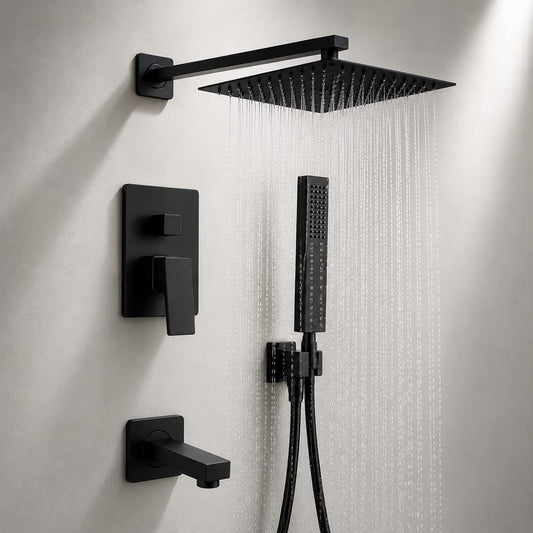 Mitigeur de Douche Encastré SANILUM – 3 Sorties | Noir Mat