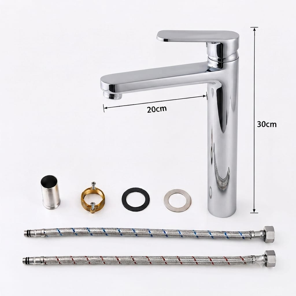MITIGEUR VASQUE À POSER CHROME BRILLANT SANILUM – CORPS EN CUIVRE |30CM