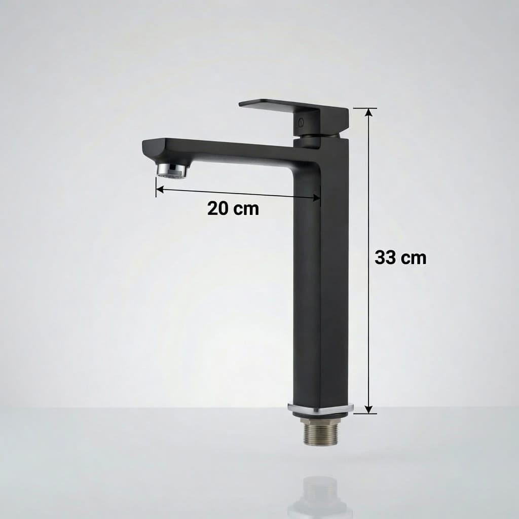 MITIGEUR VASQUE À POSER NOIR MAT HARSU – CORPS EN CUIVRE– 33 cm