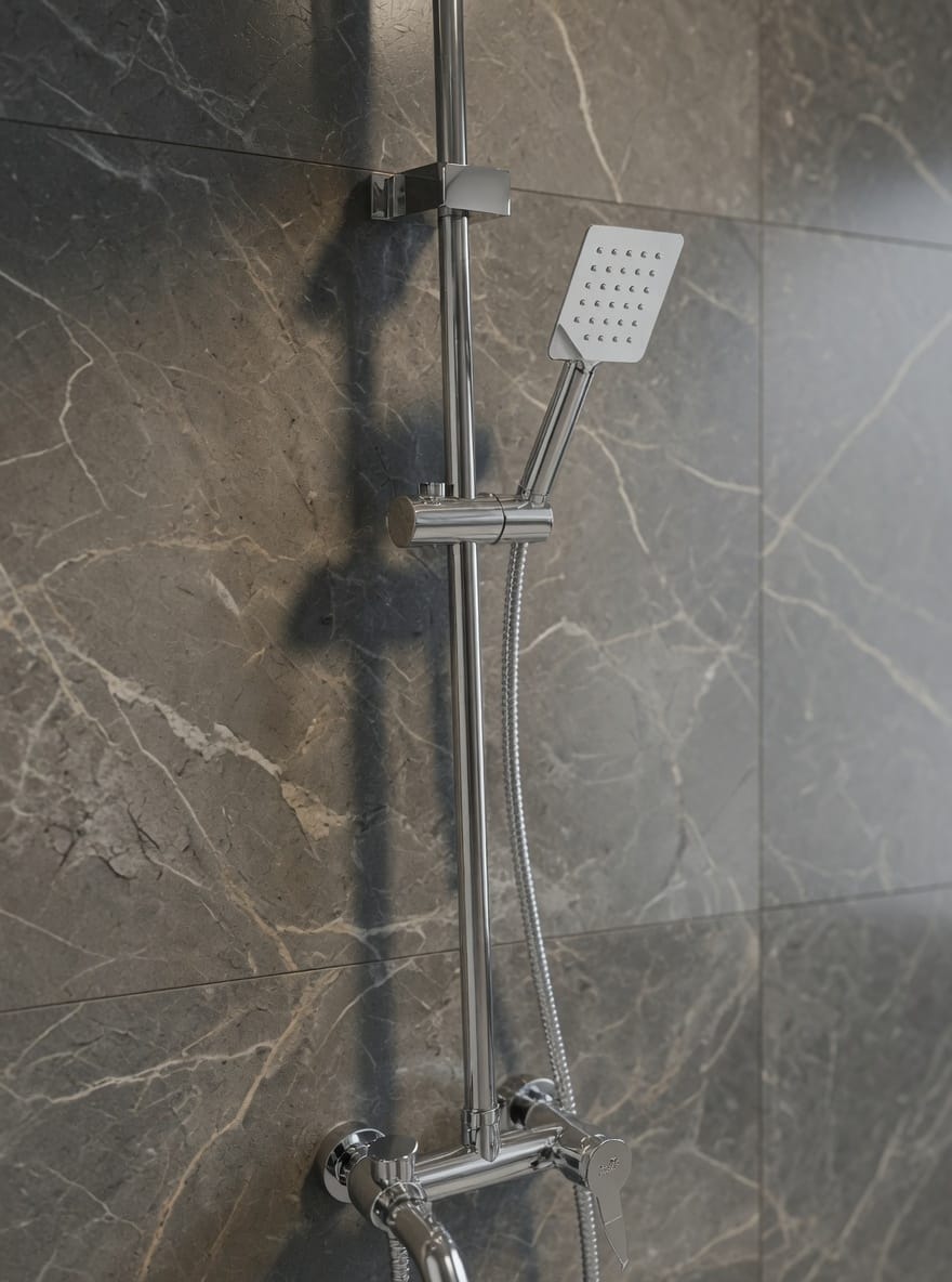 COLONNE DE DOUCHE CHROME SANILUM AVEC MITIGEUR INTÉGRÉ – CORPS EN LAITON | BARRE TUBE EN INOX | HAUTE QUALITÉ
