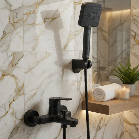 MITIGEUR DOUCHE NOIR MAT SANILUM – CORPS EN LAITON | KIT COMPLET | HAUTE QUALITÉ