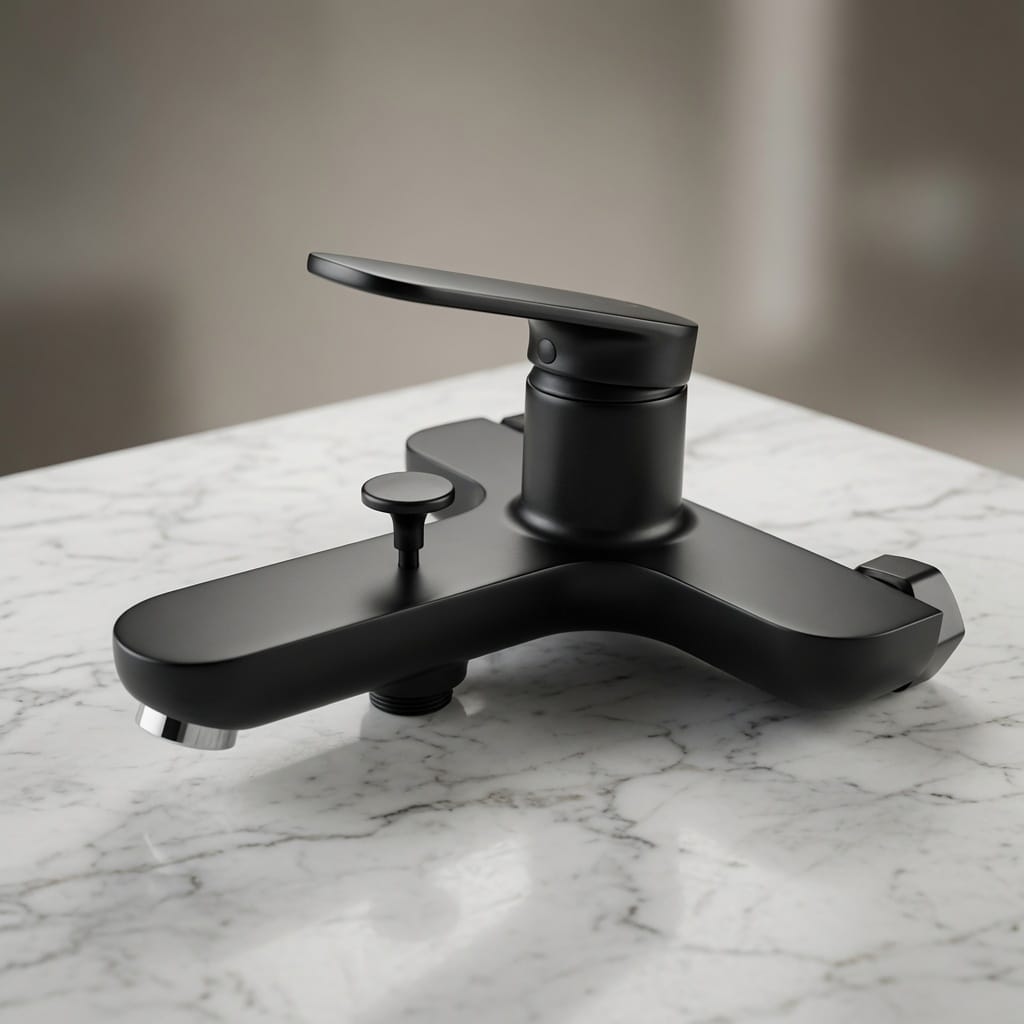 MITIGEUR DOUCHE NOIR MAT SANILUM – CORPS EN LAITON | KIT COMPLET | HAUTE QUALITÉ