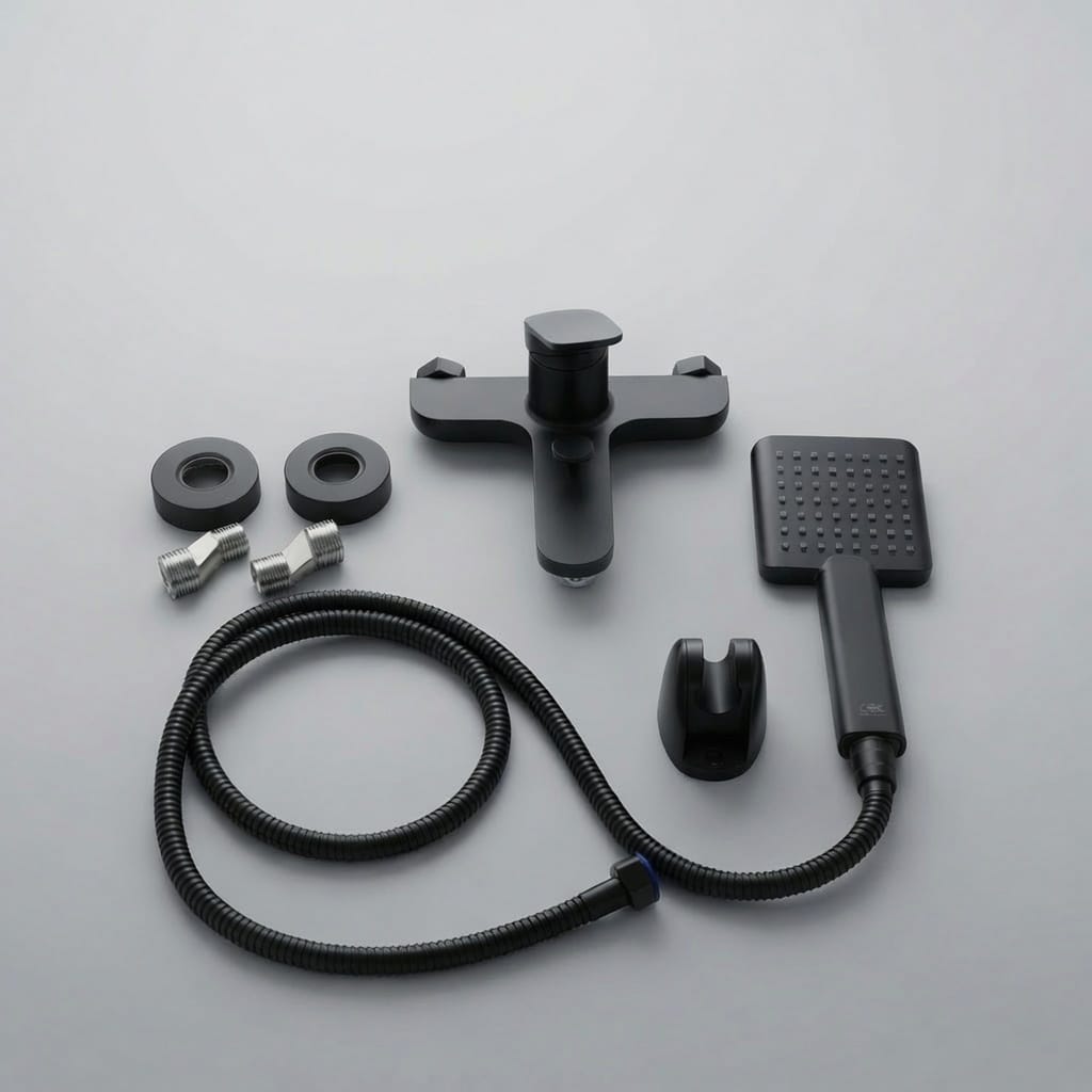 MITIGEUR DOUCHE NOIR MAT SANILUM – CORPS EN LAITON | KIT COMPLET | HAUTE QUALITÉ